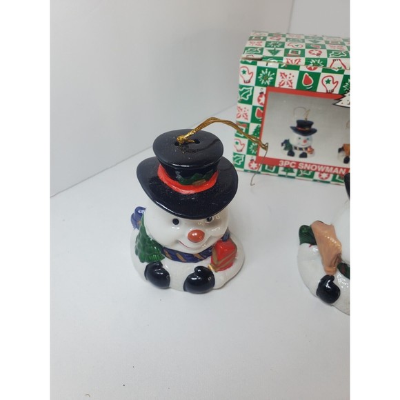 Vintage World Bazaar 3 Piece Snowman Bells Ornament Set - Picture 4 of 8